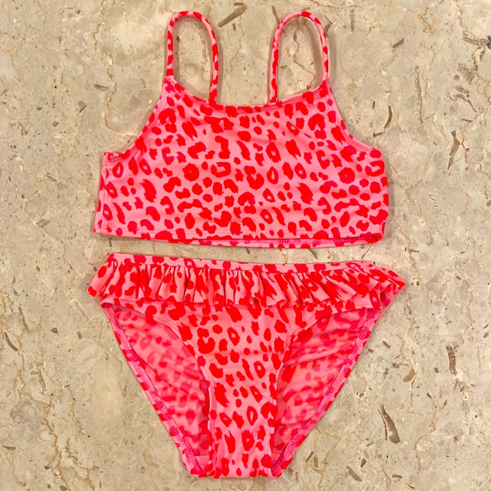 💕🐆Girls H&M Pink Leopard Print Bikini 🐆💕